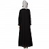 Designer frilled abaya- Black-Grey